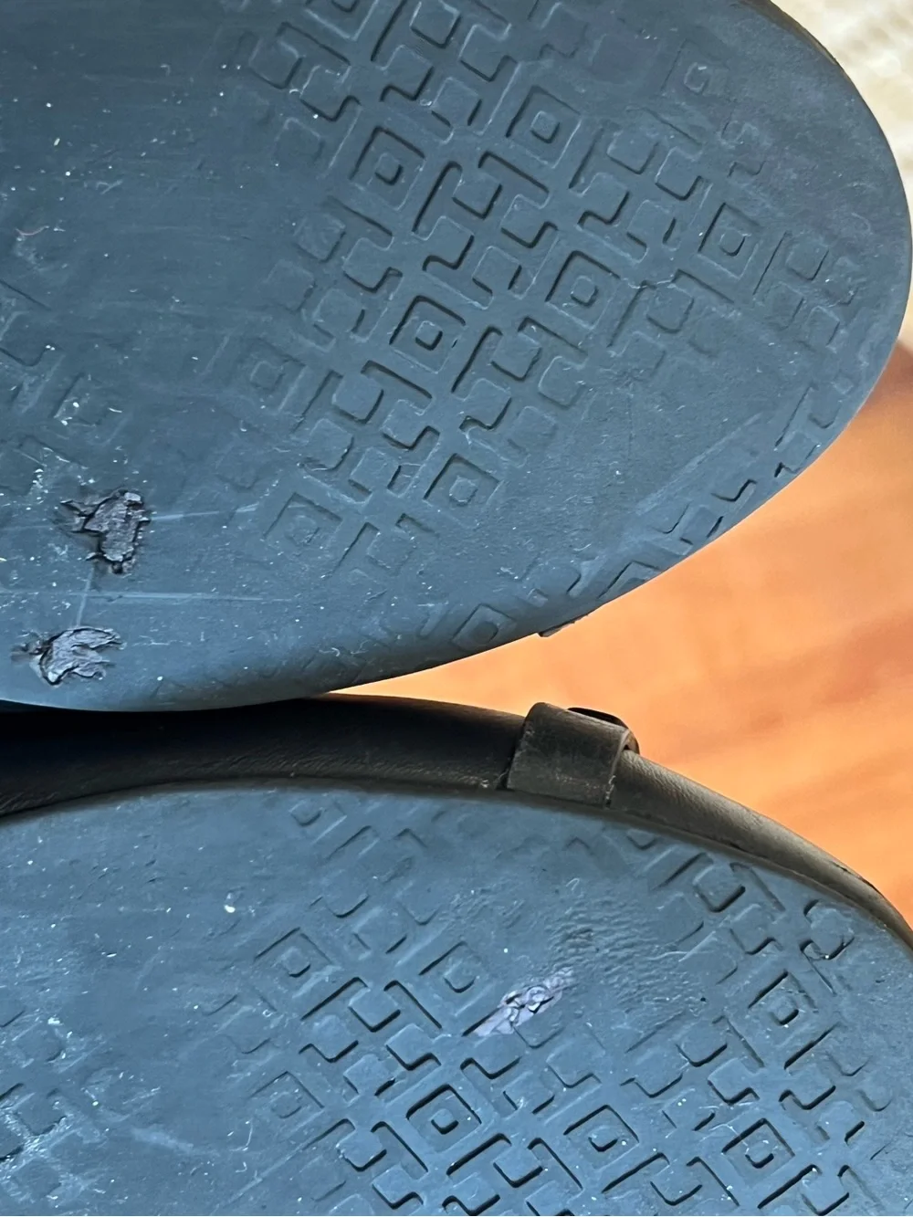 Tory Burch Mini Miller Black Leather Logo Ballet Flats Shoes Size 11